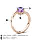 6 - Jianna 6.00 mm Cushion Amethyst and Round Tanzanite 2 Stone Promise Ring 