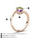 6 - Jianna 6.00 mm Cushion Amethyst and Round Peridot 2 Stone Promise Ring 