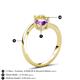6 - Jianna 6.00 mm Cushion Amethyst and Round Lab Created Yellow Sapphire 2 Stone Promise Ring 