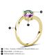 6 - Jianna 6.00 mm Cushion Amethyst and Round Lab Created Alexandrite 2 Stone Promise Ring 