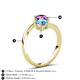 6 - Jianna 6.00 mm Cushion Blue Topaz and Round Amethyst 2 Stone Promise Ring 