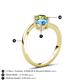 6 - Jianna 6.00 mm Cushion Blue Topaz and Round Peridot 2 Stone Promise Ring 