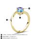 6 - Jianna 6.00 mm Cushion Blue Topaz and Round Tanzanite 2 Stone Promise Ring 