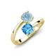 5 - Jianna 6.00 mm Cushion Blue Topaz and Round Aquamarine 2 Stone Promise Ring 