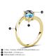 6 - Jianna 6.00 mm Cushion Blue Topaz and Round Black Diamond 2 Stone Promise Ring 