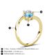 6 - Jianna 6.00 mm Cushion Blue Topaz and Round White Sapphire 2 Stone Promise Ring 