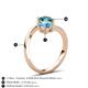 6 - Jianna 6.00 mm Cushion Blue Topaz and Round London Blue Topaz 2 Stone Promise Ring 