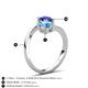 6 - Jianna 6.00 mm Cushion Blue Topaz and Round Blue Sapphire 2 Stone Promise Ring 