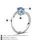 6 - Jianna 6.00 mm Cushion Blue Topaz and Round Iolite 2 Stone Promise Ring 