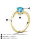 6 - Jianna 6.00 mm Cushion Blue Topaz and Round Turquoise 2 Stone Promise Ring 