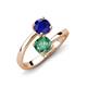 5 - Jianna 6.00 mm Cushion Lab Created Alexandrite and Round Blue Sapphire 2 Stone Promise Ring 