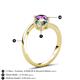 6 - Jianna 6.00 mm Cushion Lab Created Alexandrite and Round Amethyst 2 Stone Promise Ring 