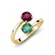 5 - Jianna 6.00 mm Cushion Lab Created Alexandrite and Round Rhodolite Garnet 2 Stone Promise Ring 