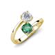 5 - Jianna 6.00 mm Cushion Lab Created Alexandrite and Round White Sapphire 2 Stone Promise Ring 