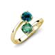 5 - Jianna 6.00 mm Cushion Lab Created Alexandrite and Round Blue Diamond 2 Stone Promise Ring 