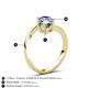 6 - Jianna 6.00 mm Cushion Lab Created Alexandrite and Round Tanzanite 2 Stone Promise Ring 