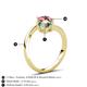 6 - Jianna 6.00 mm Cushion Lab Created Alexandrite and Round Pink Tourmaline 2 Stone Promise Ring 