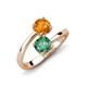 5 - Jianna 6.00 mm Cushion Lab Created Alexandrite and Round Citrine 2 Stone Promise Ring 