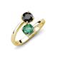 5 - Jianna 6.00 mm Cushion Lab Created Alexandrite and Round Black Diamond 2 Stone Promise Ring 