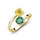 5 - Jianna 6.00 mm Cushion Lab Created Alexandrite and Round Lab Created Yellow Sapphire 2 Stone Promise Ring 