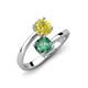 5 - Jianna 6.00 mm Cushion Lab Created Alexandrite and Round Yellow Diamond 2 Stone Promise Ring 