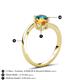 6 - Jianna 6.00 mm Cushion Citrine and Round London Blue Topaz 2 Stone Promise Ring 