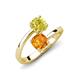 5 - Jianna 6.00 mm Cushion Citrine and Round Yellow Diamond 2 Stone Promise Ring 