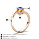 6 - Jianna 6.00 mm Cushion Citrine and Round Tanzanite 2 Stone Promise Ring 