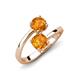 5 - Jianna 6.00 mm Cushion and Round Citrine 2 Stone Promise Ring 