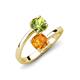 5 - Jianna 6.00 mm Cushion Citrine and Round Peridot 2 Stone Promise Ring 