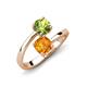 5 - Jianna 6.00 mm Cushion Citrine and Round Peridot 2 Stone Promise Ring 