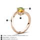 6 - Jianna 6.00 mm Cushion Citrine and Round Peridot 2 Stone Promise Ring 