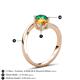 6 - Jianna 6.00 mm Cushion Citrine and Round Emerald 2 Stone Promise Ring 