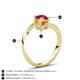 6 - Jianna 6.00 mm Cushion Citrine and Round Ruby 2 Stone Promise Ring 