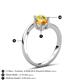 6 - Jianna 6.00 mm Cushion Citrine and Round Yellow Diamond 2 Stone Promise Ring 