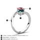 6 - Jianna 6.00 mm Cushion London Blue Topaz and Round Pink Tourmaline 2 Stone Promise Ring 