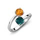 5 - Jianna 6.00 mm Cushion London Blue Topaz and Round Citrine 2 Stone Promise Ring 