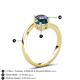 6 - Jianna 6.00 mm Cushion London Blue Topaz and Round Iolite 2 Stone Promise Ring 