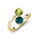 5 - Jianna 6.00 mm Cushion London Blue Topaz and Round Peridot 2 Stone Promise Ring 