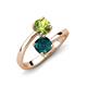 5 - Jianna 6.00 mm Cushion London Blue Topaz and Round Peridot 2 Stone Promise Ring 