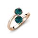 5 - Jianna 6.00 mm Cushion and Round London Blue Topaz 2 Stone Promise Ring 