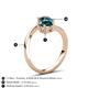 6 - Jianna 6.00 mm Cushion London Blue Topaz and Round Blue Diamond 2 Stone Promise Ring 