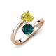 5 - Jianna 6.00 mm Cushion London Blue Topaz and Round Yellow Diamond 2 Stone Promise Ring 