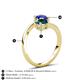 6 - Jianna 6.00 mm Cushion London Blue Topaz and Round Blue Sapphire 2 Stone Promise Ring 