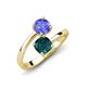 5 - Jianna 6.00 mm Cushion London Blue Topaz and Round Tanzanite 2 Stone Promise Ring 