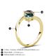 6 - Jianna 6.00 mm Cushion London Blue Topaz and Round Smoky Quartz 2 Stone Promise Ring 