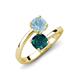 5 - Jianna 6.00 mm Cushion London Blue Topaz and Round Aquamarine 2 Stone Promise Ring 