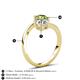 6 - Jianna 6.00 mm Cushion Forever One Moissanite and Round Peridot 2 Stone Promise Ring 