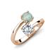 5 - Jianna 6.00 mm Cushion Forever One Moissanite and Round Opal 2 Stone Promise Ring 