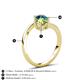 6 - Jianna 6.00 mm Cushion Peridot and Round Blue Diamond 2 Stone Promise Ring 